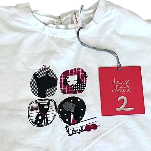 NWT deux par deux Black and white polka dot Outfit Leggings Tunic Top 7 - Picture 4 of 8